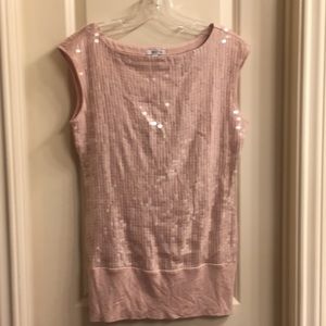 Cache pink sequin tunic shirt size M